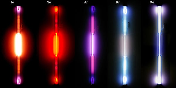 Edelgase in Entladungsroehren