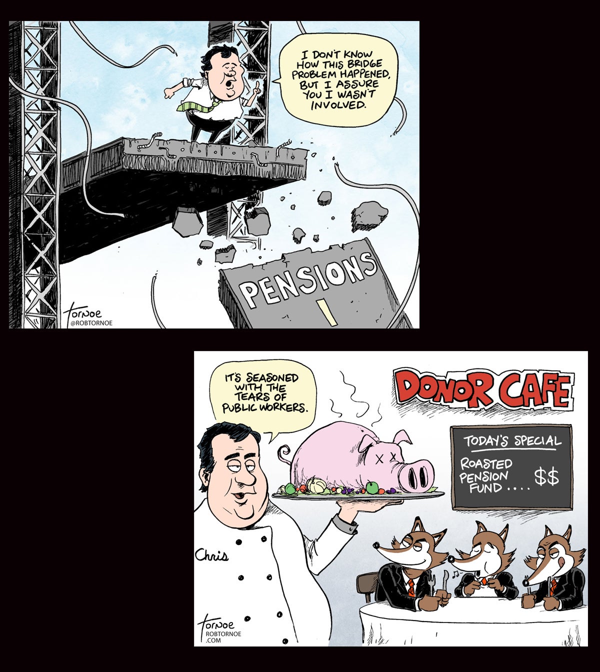 20150313 two cartoons on pensions 1200