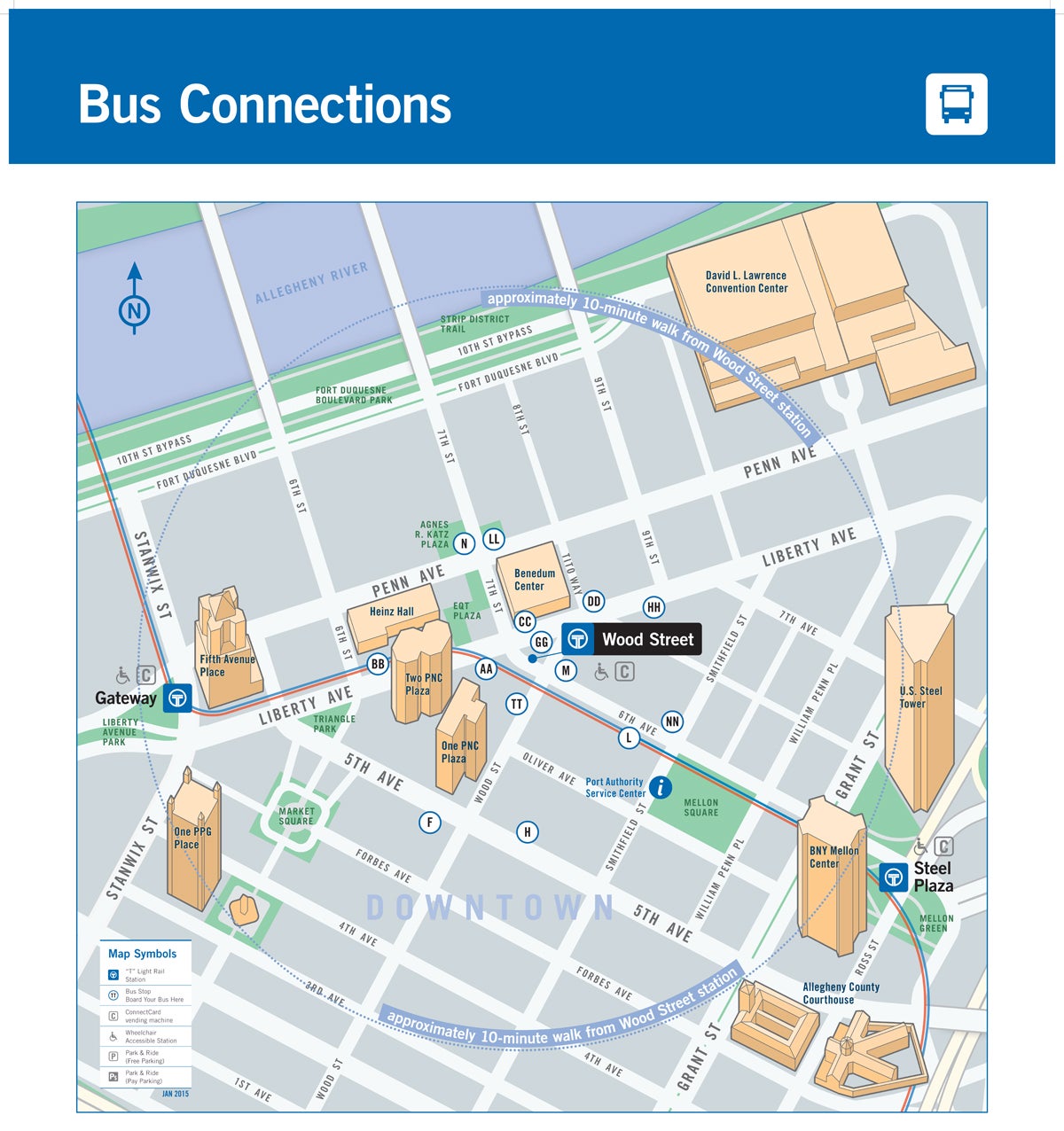 bus map downtown pittsburgh