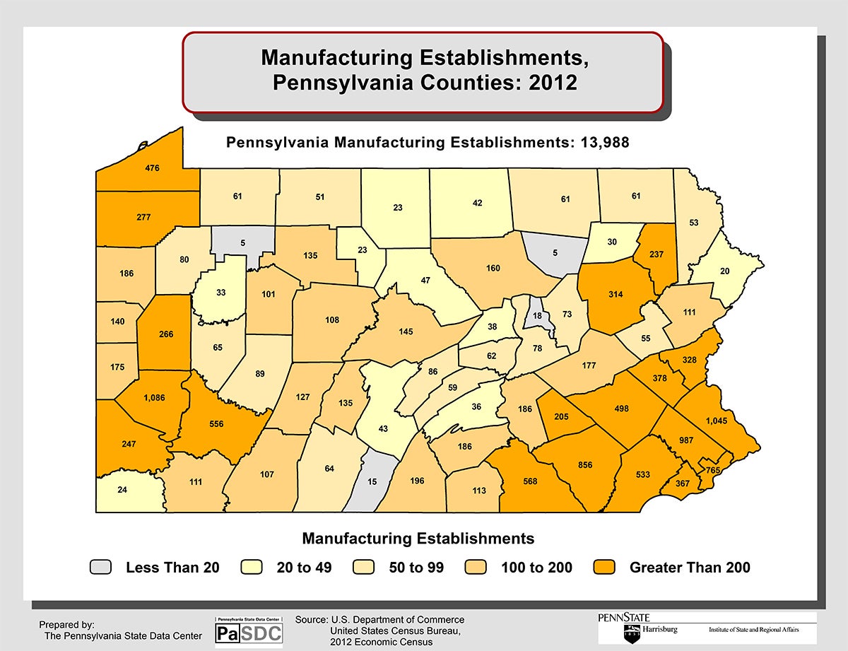 Manufacturing Estab PaCounties 12 small