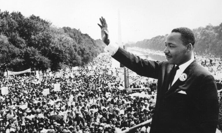 Dr. Martin Luther King Jr. giving a speech in Washington, D.C.