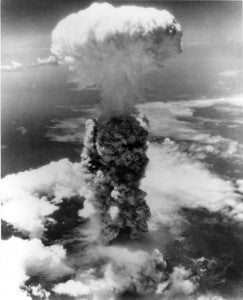 Mushroom cloud above Nagasaki