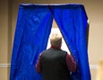 Voter in the booth