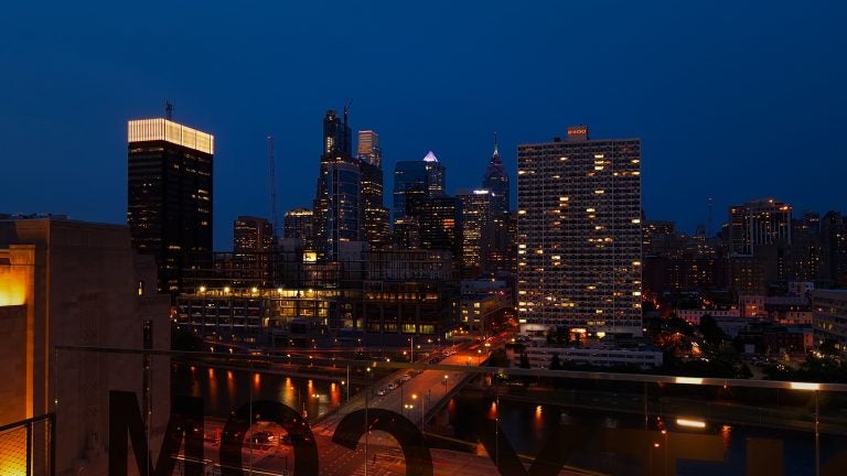 Evening settles over the city's skyline. (Bastiaan Slabbers for WHYY)