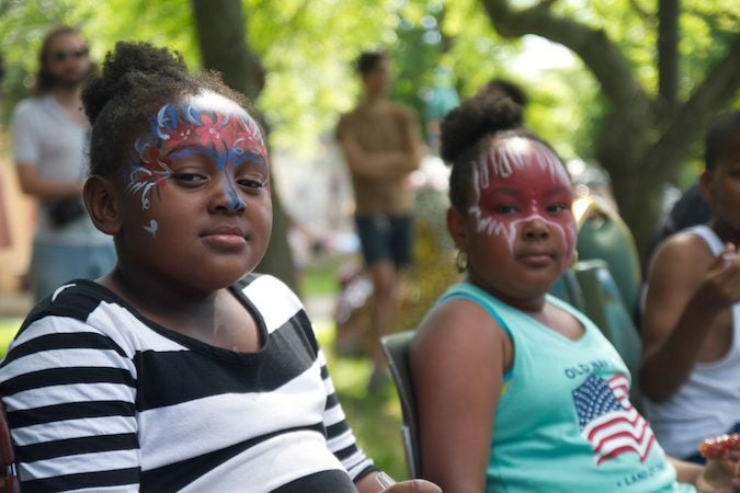 Young audience members at the Storytelling Block Party. (Miguel Martinez/Every ZIP Philadelphia)