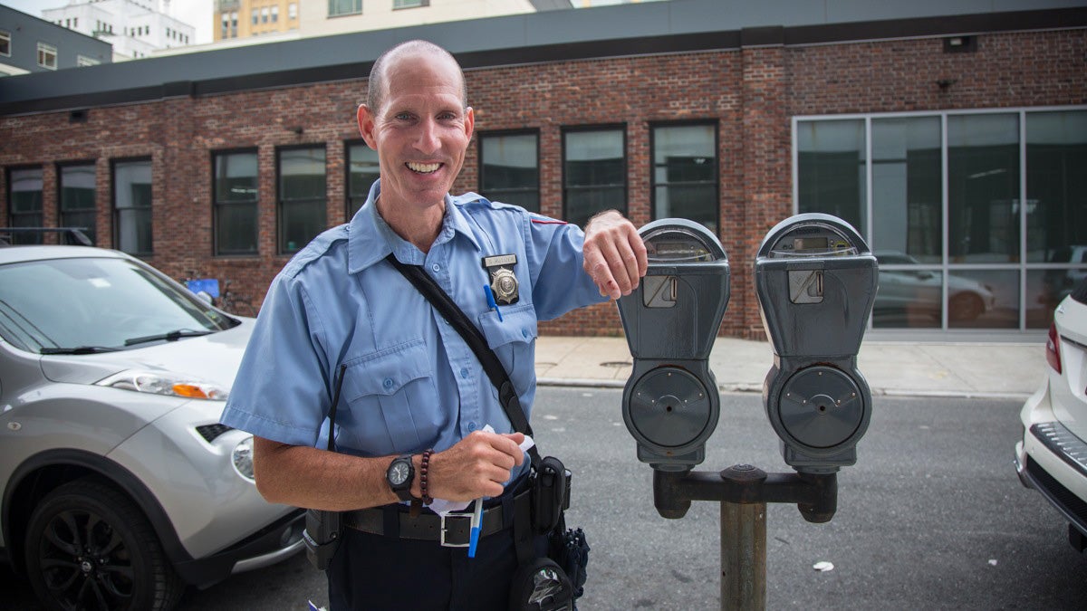 Scott Rutizer has been working for the Parking Authority for over seven years. (Emily Cohen for WHYY)