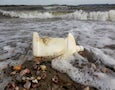 Plastic bag in ocean