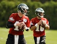 Philadelphia Eagles players practice