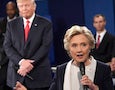 Clinton and Trump at the debate