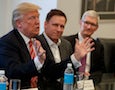 Donald Trump with Peter Thiel and Tim Cook