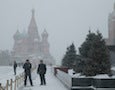 a snowfall in Moscow