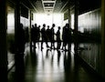 students in silhouette