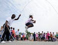 a child jumps rope