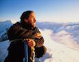Erik Weihenmayer on top of a mountain