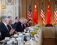 Trump at a meeting with Chinese President Xi Jinping