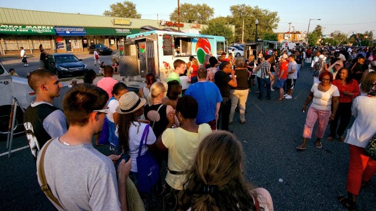  The lines were long when The Food Trust's Night Market debuted in West Oak Lane last year. (Bas Slabbers/for NewsWorks) 