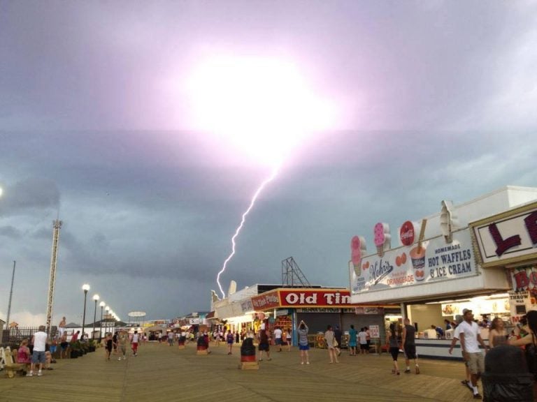  A lightning strike near the Seaside Height boardwalk as captured by JSHN contributor Jillian Speranza on June 24, 2013.  