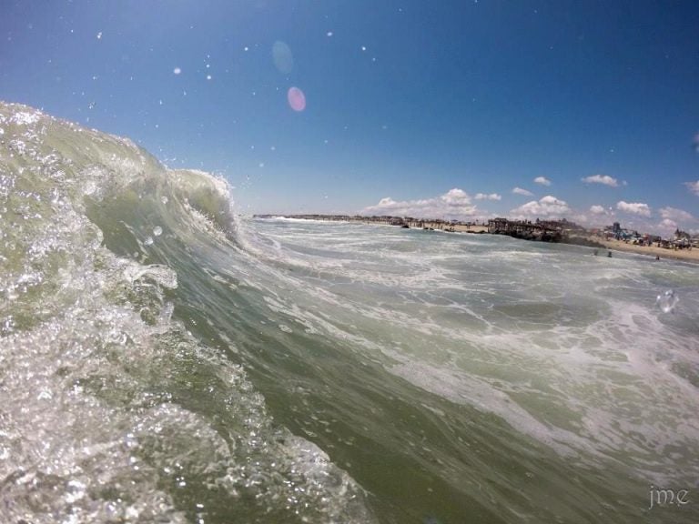  An incoming wave in Ocean Grove on August 24, 2014 by JSHN contributor John Entwistle.  