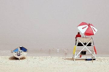10556917_681777375209321_2933264734596365101_o The interaction between warm air and a cool ocean resulted in fog over the ocean in Seaside Heights yesterday. (Photo: JSHN contributor Kevin Michelson)