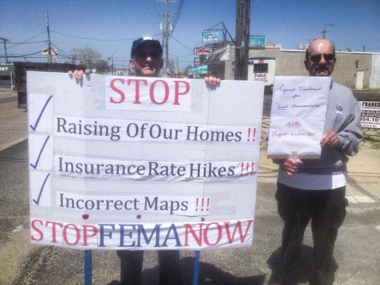  Protestors at an Ortley Beach rally earlier this year. (Image: Stop FEMA Now via Facebook) 