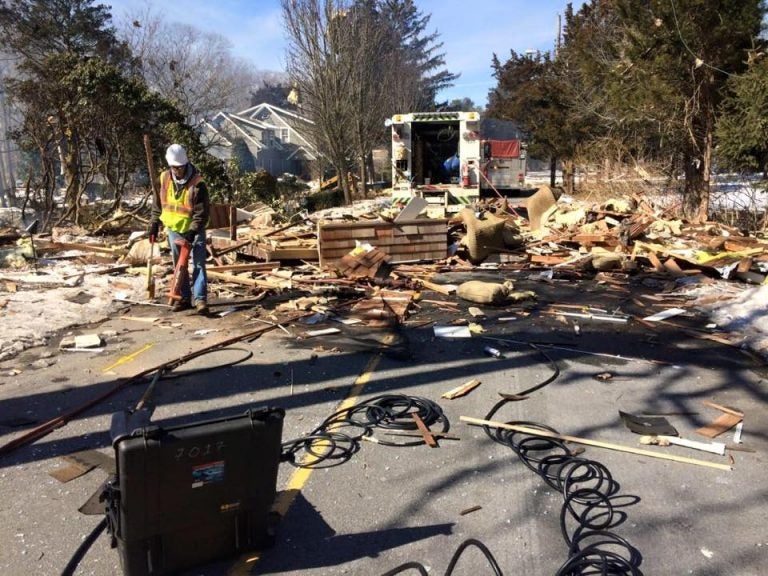  A natural gas explosion  destroyed a home and injured multiple people in Stafford Tuesday morning. (Image: Ocean County Sheriff's Department) 