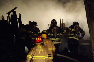 11034178_961693623848478_5052918573370730303_n Firefighters on the scene of a gas explosion in Point Beach early Monday morning. (Photo: Jerry Meaney)