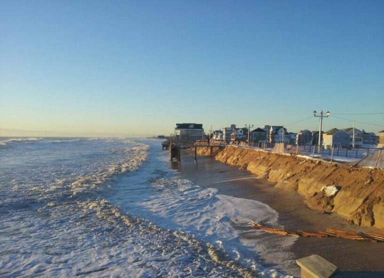  Ortley Beach this morning, showing erosion to the edge of the boardwalk. (Photo: JSHN contributor Kevin Karlick) 