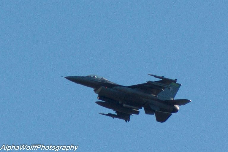  A fighter jet over Tinton Falls today by Andrew Wolff. 