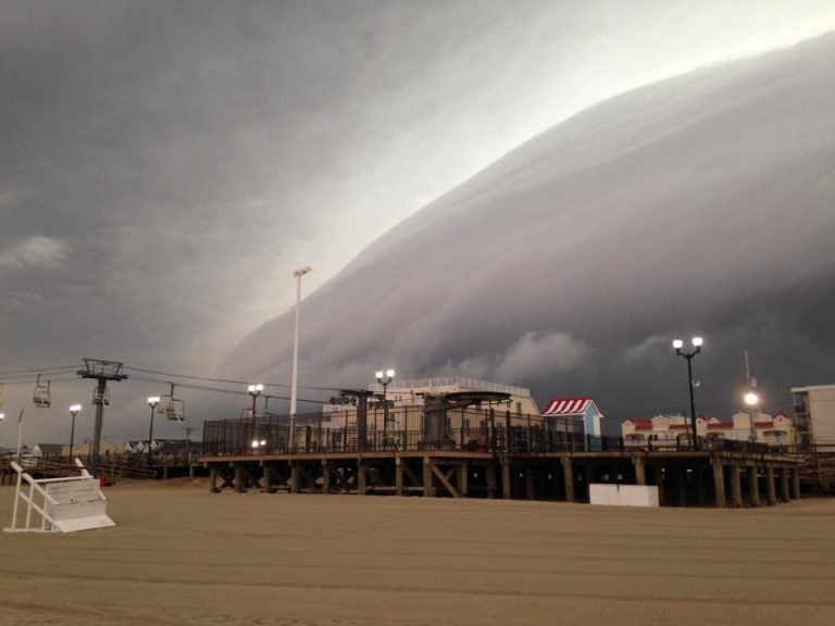 A storm entering Seaside Heights shortly before 6:20 a.m. this morning by JSHN contributor Gina Valania Olkowski‎.