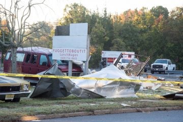 Debris surrounding a hot dog truck destroyed by an explosion early this morning in Tuckerton. (Photo: JSHN contributor Roman Isaryk)