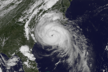  A NOAA satellite image of Hurricane Arthur on July 3, 2014. (Credit: NOAA.) 