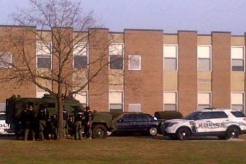  Authorities at St. John Vianney High School in Holmdel Wednesday. (Image courtesy of the Monmouth County Prosecutor's Office) 