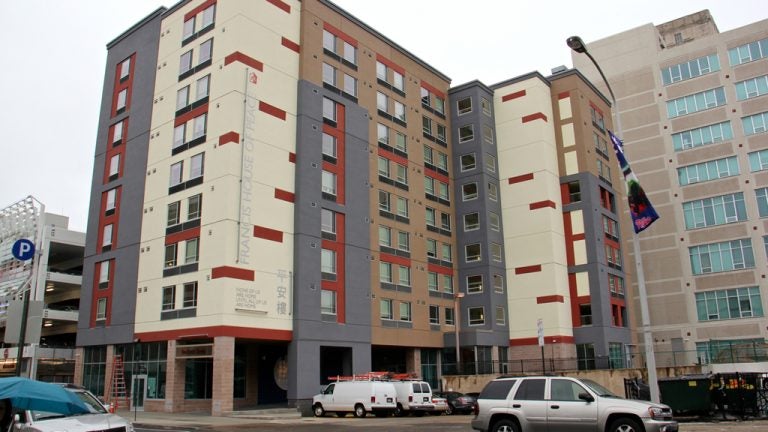 The 94-unit Francis House of Peace on Arch Street opens Wednesday. (Emma Lee/WHYY)