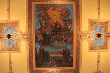 The frescoes at St. Augustine's, said to be the oldest in North America, were painted in 1848 by Nicola Monachesi. (Emma Lee/WHYY)