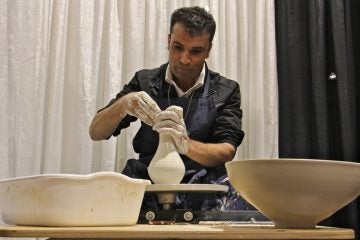 Abdul Matin Malikzadah is keeping alive the 400-year-old bowl making traditions of Istalifi, Afghanistan. (Emma Lee/WHYY)