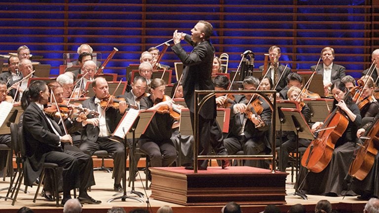 Music Director, Yannick Nézet-Séguin, leads the Philadelphia Orchestra. (Courtesy of Jessica Griffin) 