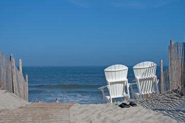Chairs face the Atlantic Ocean in Beach Haven