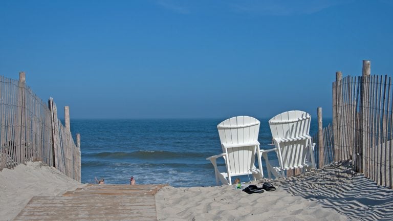 Chairs face the Atlantic Ocean in Beach Haven