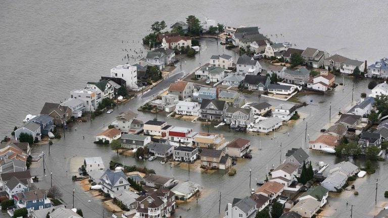 Storm Surge This Tuesday, Oct. 30, 2012 file photo made available by the New Jersey Governor's Office shows flooding on the bay side of Seaside, N.J., after Superstorm Sandy made landfall.