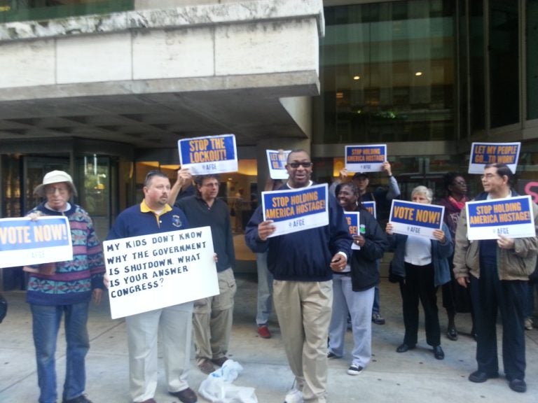 protestors outside Senator Toomey's office