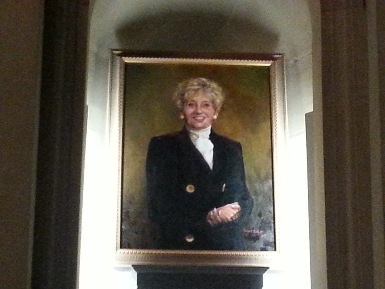  Former Council President Anna Verna oil painting by Robert Coletti (Tom MacDonald/WHYY) 