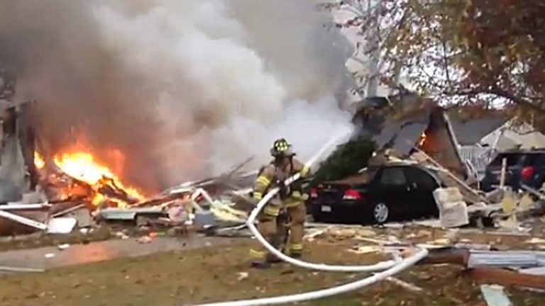  The aftermath of a house explosion. (Image via Cape May Herald video) 