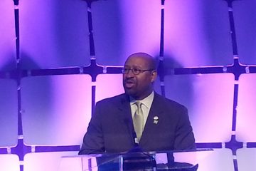  Mayor Michael Nutter speaks before the annual meeting of the Philadelphia Convention and Visitors Bureau (Tom MacDonald/for NewsWorks) 