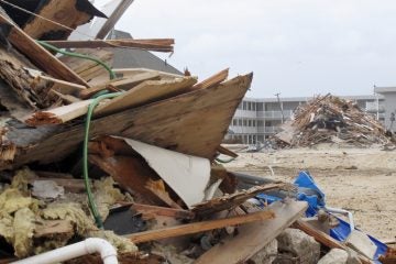 Debris left from Superstorm Sandy. (AP File Photo/Wayne Parry)