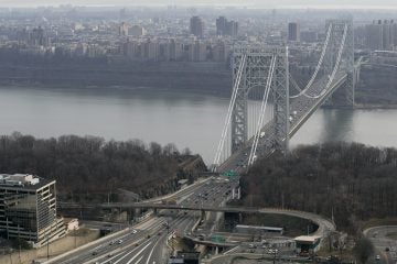 George Washington Bridge Aerial The George Washington Bridge in this aerial photo of Sunday, Dec. 1, 2013 in Fort Lee, N.J. (AP Photo/Mark Lennihan)