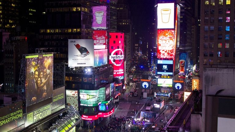  Times Square earlier tonight, Tues, Dec 31. 2013. (AP Photo/Craig Ruttle) 