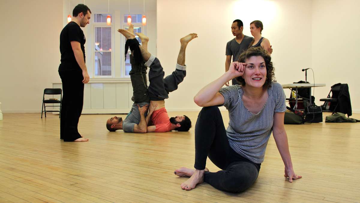  Members of Team Sunshine Performance Corporation rehearse for their First Person Arts Festival contribution, The Sincerity Project. (Emma Lee/for NewsWorks) 