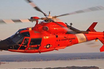  The Coast Guard used its workhorse the  H-65 helicopter during today's rescuse. (Coast Guard File photo) 