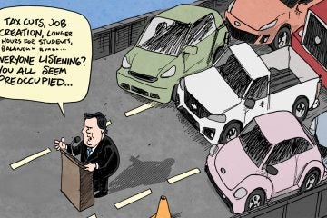  Gov Christie delivered his State of the State speech Tuesday outlining his budget priorities (Cartoon by Rob Tornoe) 