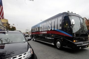 NJ Governors Race Chris Christie's 2013 reelection campaign bus in Linden, N.J. (AP Photo/Mel Evans)